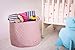 Minene Storage Basket with White Polka Dot (Large, Pink) - round storage baskets, large fabric  storage basket - great for toy storage, kids storage and as a laundry basket