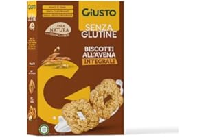 Giusto Biscotti all'Avena Senza Glutine, Biscotti per Colazione e Merenda, Leggeri e Friabili, 250 g (1 pezzo)