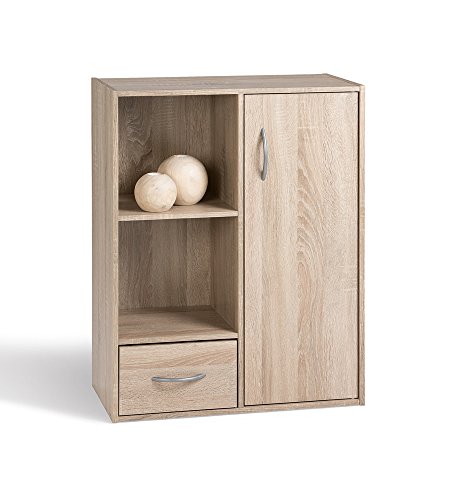 comprare on line Alsapan Compo 09 Mobiletto in legno con strato superficiale in melammina, con un'anta, un cassetto e due ripiani a forma di cubo, 80 x 61,5 x 29,5 cm prezzo