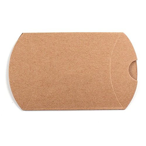 Hrph 100Pcs Kraftpapier -Kissen-Süßigkeit-Kasten Hochzeitsbevorzugungsgeschenk Partei-Versorgungsmaterial - 3