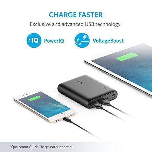 Anker Caricabatterie Portatile Caricatore PowerCore 13000 - Power Bank Tascabile Ultra-Compatto da 13000mAh con Tecnologie a Ricarica Rapida PowerIQ e VoltageBoost per iPhone, Samsung Galaxy e Altri Smartphone Android