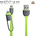 Produktbild 2 in 1 Lightning und Micro-USB Kabel 1 m/Auslöser, Sync Daten und Ladegerät Adapter abnehmbarer Kopf für Apple iPhone 7/7 Plus, 6/6S, 6 Plus/6S Plus, SE/5/5 C/5S und Samsung S7/S7 Edge, S6/S6 Edge, S5 und Android mobilen Einsatz Micro USB