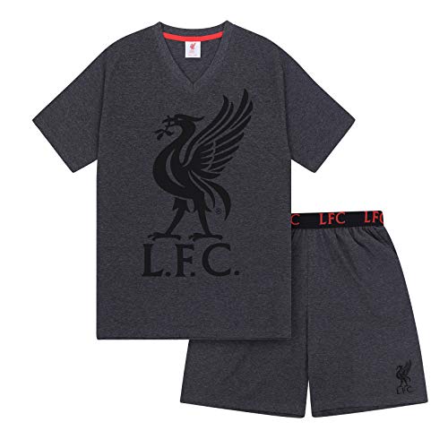 Liverpool FC - Herren Schlafanzug-Shorty - Offizielles Merchandise - Fangeschenk - Grau - XL