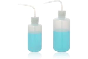 LABBOX KENZIUM - 2 x Frasco Lavador de Seguridad | Volúmenes: 1 x 500 ml y 1 x 1000 ml | de Plástico | Cuello Estrecho | Ideal para Laboratorio y Educación