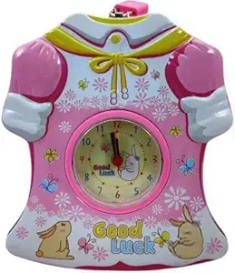 WISHKEY Cute Attractive Dress Piggy Bank with Battery Operated Clock, Security Lock & Keys for Kids Money Saving Storage Coin Collector Box for Kids (Pack of 1 , Multicolor)