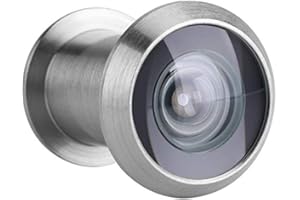 ZERODIS Visionneuse de Porte Judas pour Porte D'entrée Sécurité Grand Angle de 220 Degrés avec Cache de Protection de Haute Résistance(Brushed Silver)