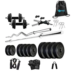 HASHTAG FITNESS 60 kg Rubber Weight Home Gym Set ans Home Gym Combo