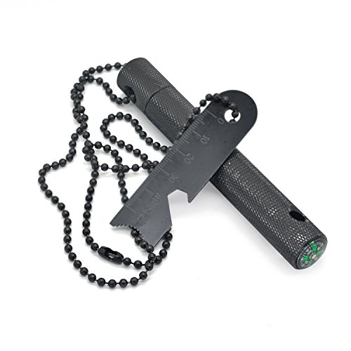 Grenhaven Feuerstein Feuerstahl im robusten Alugehäuse Silber oder Schwarz Feuerstarter Stift Länge 6 cm 9.000… - 3