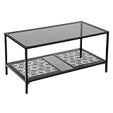 EN SERIE: Esta moderna mesa de salón forma parte de la elegante serie de muebles industriales de vidrio de VASAGLE. Lleva una bocanada de aire fresco a tu hogar sin parecer molesto o sobrecargado