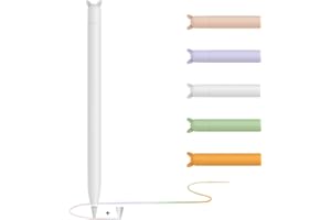 YINVA Apple Pencil Hülle Apple Pencil Case Netter Fall, Silikon Schön Weicher Stift Grip Griff mit Ladekappe Kappe und Pen Nib Spitze Schutzhülle (1.Generation, Weiß)