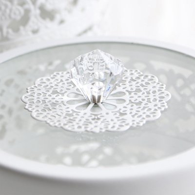 Metalldose LACE weiß 2tlg. Set Dose Ornament mit Spitze (groß+klein) Dosenset - 2