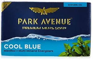 Park Avenue Premium Mens Soap, Cool Blue with Menthol & Multi-Mineral Energizers, Citrus, 125 g, Pack of 4