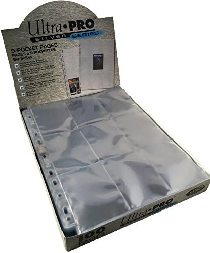 Sleeves Ultra Pro Silver Series A4 9 Pocket Pages - Trading Card for Small/Standard Sized Cards - Yugioh/Pokemon/MTG (25)