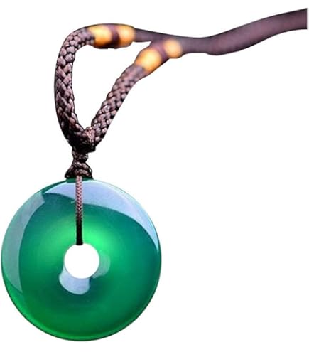 Pendentif Ancien En Jade Vert Clair Sculpté Symbole Yin-Yang - Fin XIXe Siècle - Occasion