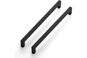 Ravinte 10 Stück Schrankgriffe 256mm Möbelgriffe Schwarz Griffe für Küchenschränke Schrankgriffe Quadratischer Griffe Möbel Rostfreier Edelstahl Türgriffef für Küchengriffe