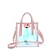 Produktbild WXIN mädchen Herz Transparente tüte Jelly Tasche ins Kleinen Quadratischen Tasche Schulter umhängetasche Handtasche Mutter Tasche
