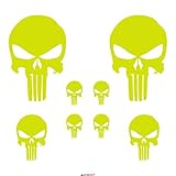TAMAÑO: El pack incluye 2 Logo Punisher 15 x 10 cm, 2 Logo Punisher 8 x 5 cm y 4 Logo Punisher 4 x 2,5 cm.