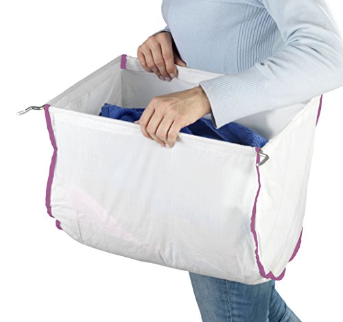 WENKO 62080100 Wäschesammler Escala – mit 3 Körben, pulverbeschichtetes Metall, 44 x 126 x 46 cm, Weiß - 4