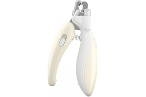 DONGKER Tagliaunghie per Cani LED,Taglia Unghie per Gatto in Acciaio Inossidabile,Lima Unghie per Cane con 3 Batterie a Bottone e Protezione per Evitare di Tagliare Le Unghie Troppo Corte