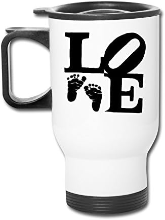 HFYEN Baby Footprints Logo Novelty Travel-mugs With Handle, White