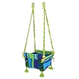BABY SCHAUKELSITZ / HÄNGESITZ - HOLZGESTELL MIT BAUMWOLLE - FAIR TRADE (Variante 2)