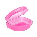 Glitter Gumshield Case - Mouthguard Box for Ortho Retainers, Sports Dental Appliances, Dentures & More (Glitter Pink)