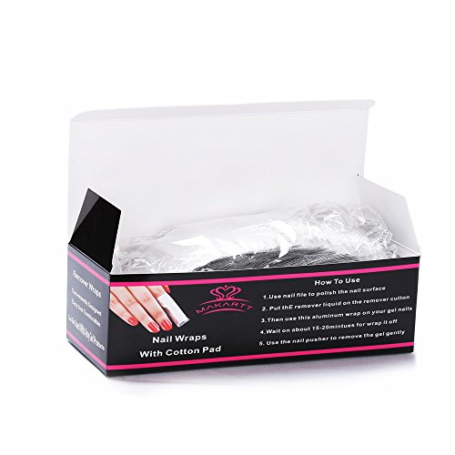 MAKARTT 200 Stücke/Packung Nagellackentferner Acrylic UV-Gel Aluminium Folie mit Wattepad Nagel Folie Wraps – Geeigent für Nagelpflege zu Hause. - 7