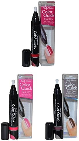Sally Hansen Color Quick Fast Dry Nail Polish Trio Smoke Fumee / Hot Pink / Red
