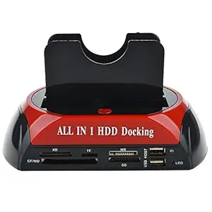 DAHSHA Dual Bay IDE SATA HDD Disk All in 1 Clone Dock Docking Station for 2.5 and 3.5 Inch Hard Drives