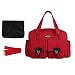 LCY Fashion Messenger Tote Baby Nappy Changing Bag Diaper Bag With Changing Mat Red