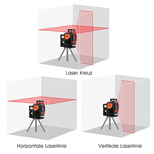 Tacklife SC L03 Klassischer Kreuzlinien-Laser mit Messbereich 30M und Neigungsfunktion, 360 Grad Horizontaler Linie, Linienlaser IP 54 Staub- und Spritzwasserschutz ( inkl. Schutztasche, Magnetische schwenkbare Haltung) - 6
