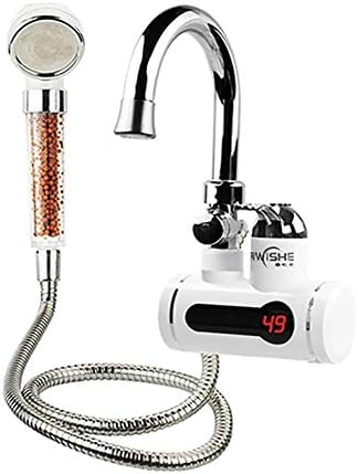 220V Instant Tankless Electric Hot Water Heater Faucet Kitchen Instant Heating Tap Water Faucet with LED Digital Display 360 Degree , D