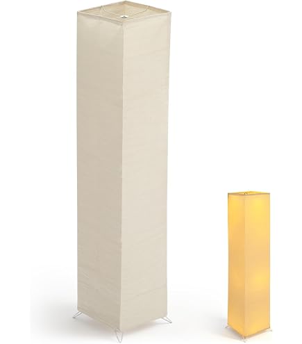 Ksvaye Lampenschirm Für Stehlampe – Zylindrischer Ersatzschirm Aus Reispapier, Weiß, 94 Cm Hoch, Ø 22 Cm – Sanftes