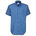 Produktbild B&C Oxford Hemd für Männer, kurzarm (5XL) (Blau) 5XL,Blau
