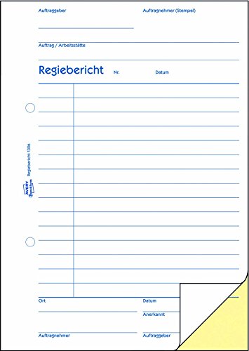 Avery Zweckform 1306 Regiebericht (A5, mit 2 Blatt Blaupapier, 2×50 Blatt) weiß/gelb - 2