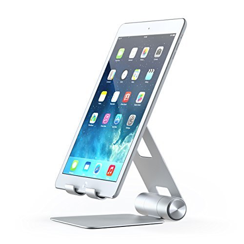SATECHI R1 Soporte de Tablet Plegable Ángulos Múltiples Compatible con iPad, iPad Pro, iPhone X, 8 Plus, 8, Samsung S8, MacBook 2015/2016, Microsoft Surface, Nintendo Switch y más (Plata)
