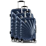 Perletti Travel Argento, S+M+L Set di 3 Valigie Trolley da Viaggio Rigide