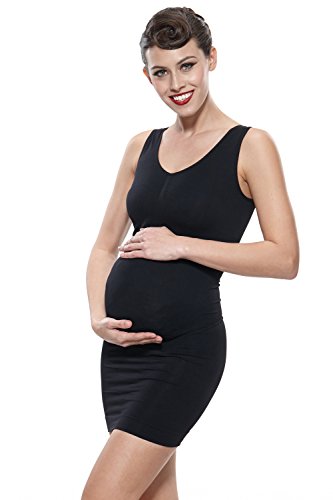 Franato Women's Seamless Maternity Sleeveless Dress Slips Medium Black