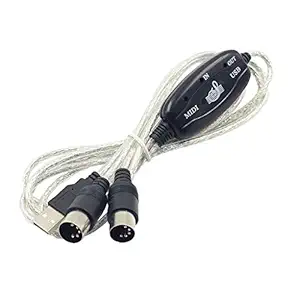 Baoblaze MIDI to USB Interface Cable Cord Converter PC to Music Keyboard Adapter
