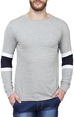 SAYITLOUD Men's Solid Round Neck T Shirt