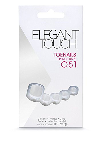 Elegant Touch False Acrylic Toe Nails - French Bare 051 (24 Nails)