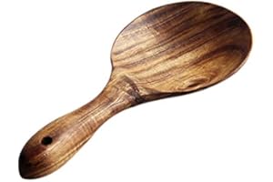 LQNB Cuillere Bois Teck Cuillere a Riz en Bois Massif Naturel Cuillere a Servir de Grosse Pomme de Terre de Palette de Riz en Bois Ustensiles de Cuisine en Bois