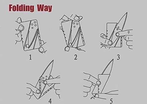 Kreditkarten-Messer ,Kreditkartenmesser, Faltmesser, Klappmesser, Camping-Messer, Taschenmesser Messer in schwarz, Outdoor/Survival Messer Utility Knife Multitool - 6