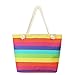 Produktbild Contiup 2018 die neue Rainbow Canvas Tote Bag Schulter Tasche mit Reißverschluss für Frauen