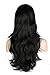 S-noilite® Long Wavy Lady Fashion 3/4 Wigs Heat Resistant Hair Piece Half Wig (Dark Black)