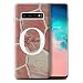 Produktbild eSwish Personalisiert Individuell Mode Marmor Stein Gel/TPU Hülle für Samsung Galaxy S10 / Rot Pastell Steinplatte Design/Initiale/Name/Text Schutzhülle/Case/Etui