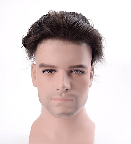 Lordhair Ultra Thin Skin Toupee for Men #1B Off Black 8*10 Inches