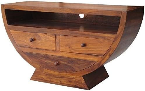SHEESHAM WOOD HALF ROUND WIDESCREEN TV LCD PLASMA CABINET STAND