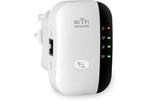 DUYRTKAM WiFi Extender Booster,WiFi Signal Booster,Internet Coverage Up to 5000 Sq.Ft and 45 Devices, Internet Booster with Ethernet Port, AP Mode/Wide Compatibility/Easy Setup, WPS Supported (white)