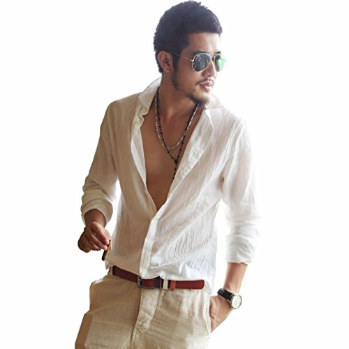 Herren Shirt Xinan Männer Casual Langarm Leinen Shirt
